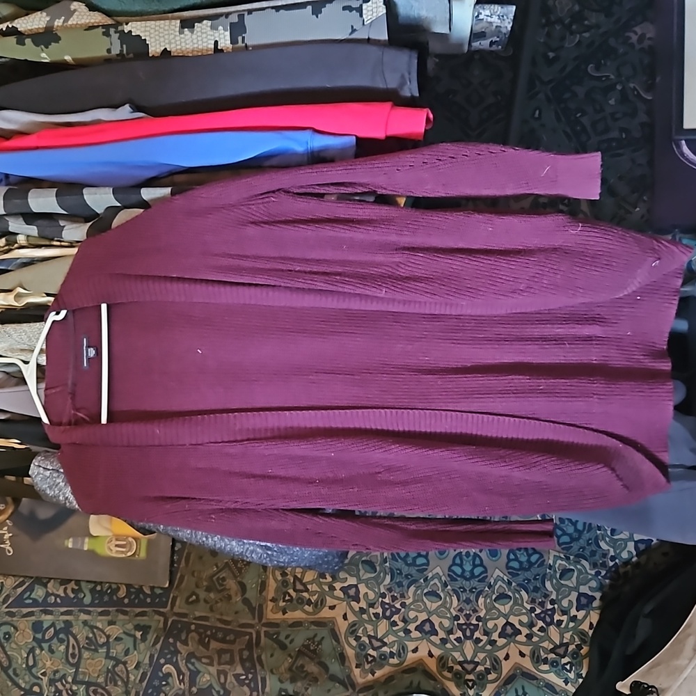 American Eagle, Size Small, Maroon Long Cardigan